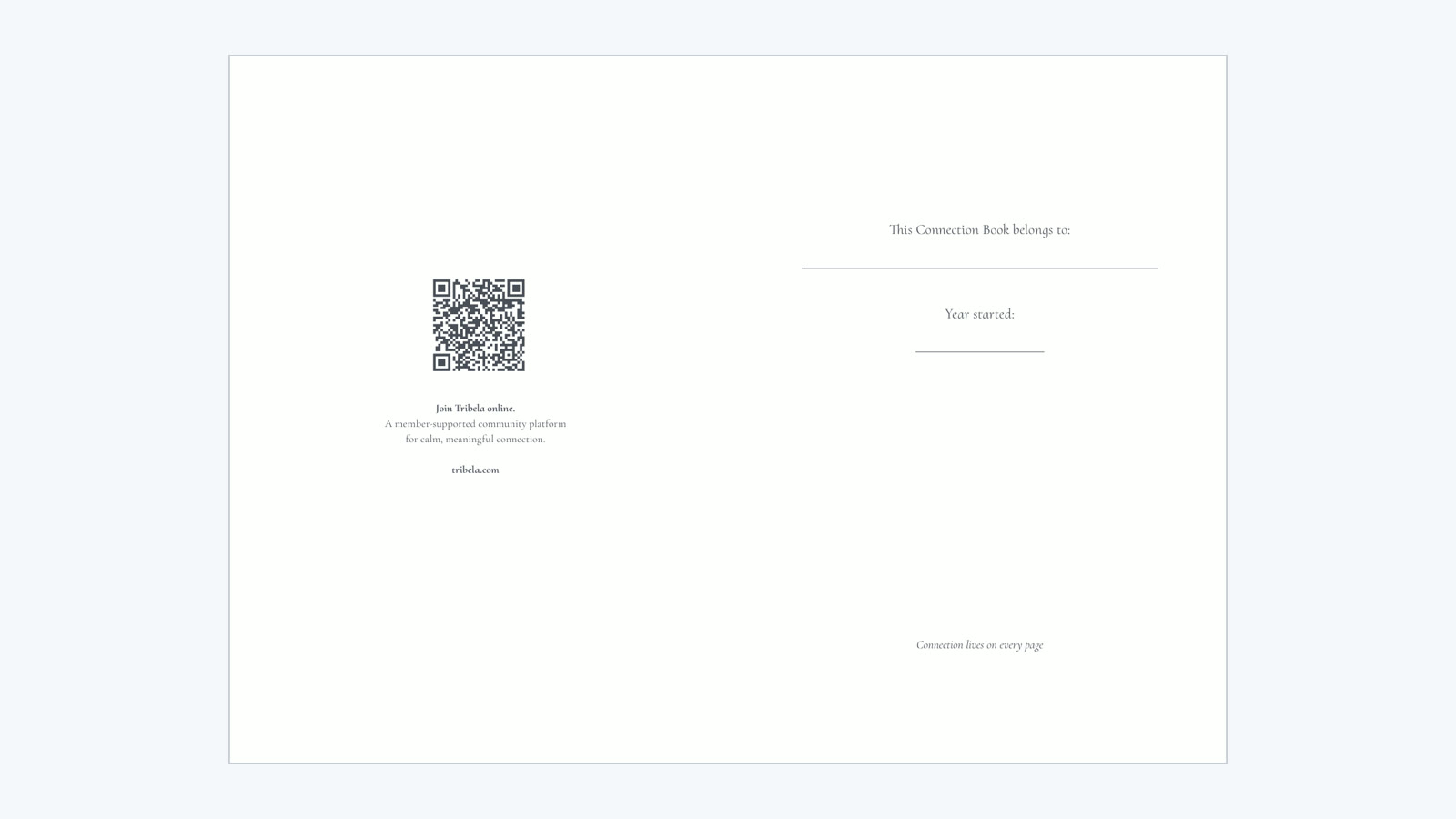 Ownership page of The Connection Book
